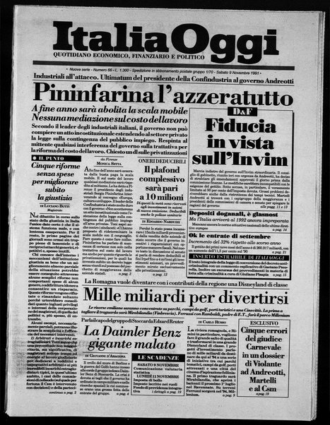 Italia oggi : quotidiano di economia finanza e politica